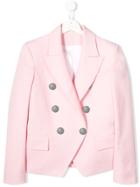 Balmain Kids Double Breasted Blazer - Pink
