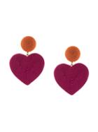 Rebecca De Ravenel Heart Drop Earrings - Pink