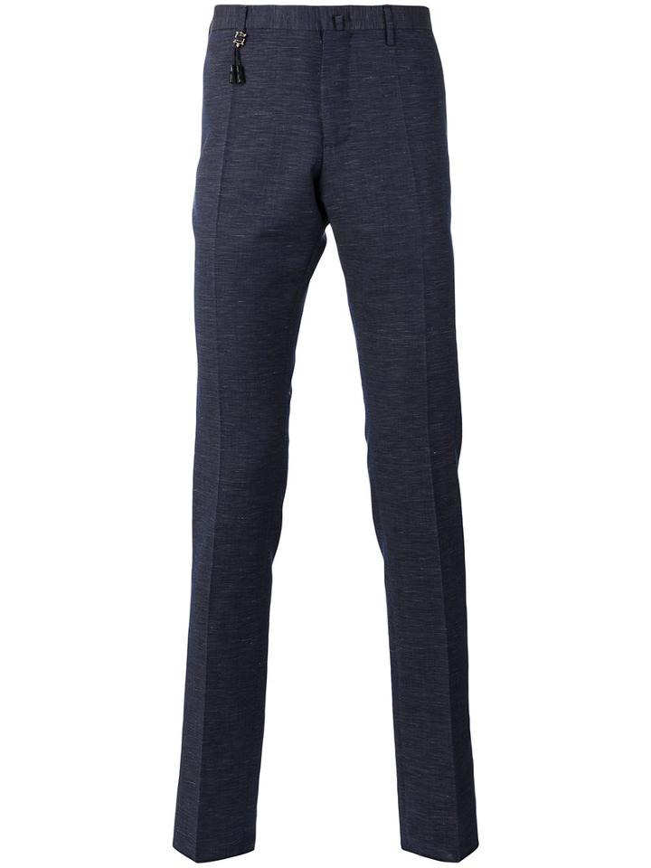 Incotex Low-rise Skinny Trousers, Men's, Size: 48, Blue, Linen/flax/spandex/elastane/wool