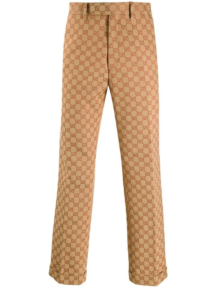 Gucci Gg Straight-leg Trousers - Neutrals