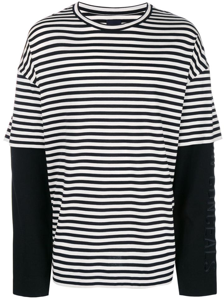 Juun.j Striped Longsleeveled T-shirt - Black