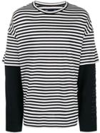 Juun.j Striped Longsleeveled T-shirt - Black