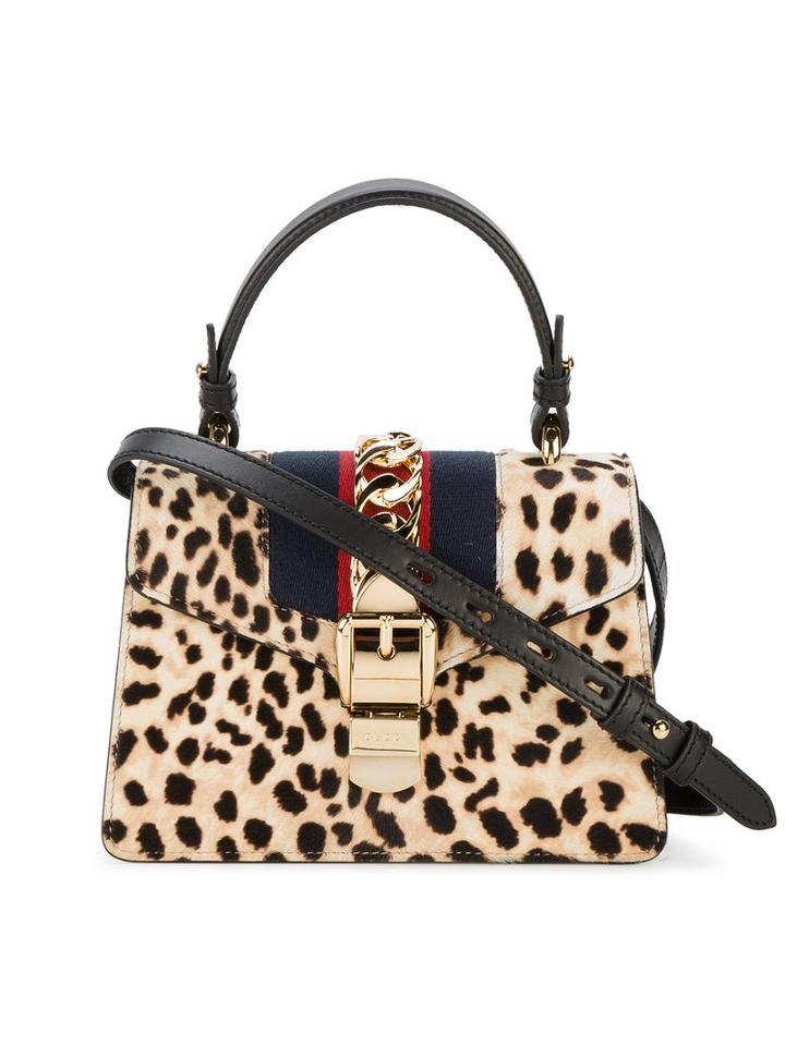 Gucci - Sylvie Leopard Shoulder Bag - Women - Leather/pony Fur/metal - One Size, Brown, Leather/pony Fur/metal