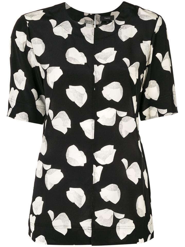 Theory Floral Print Blouse - Black
