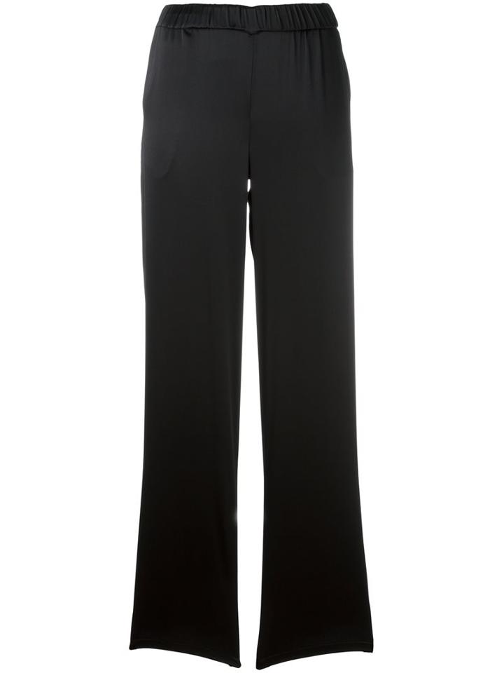 P.a.r.o.s.h. Wide Leg Trousers, Women's, Size: Large, Black, Silk/spandex/elastane