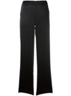 P.a.r.o.s.h. Wide Leg Trousers, Women's, Size: Large, Black, Silk/spandex/elastane