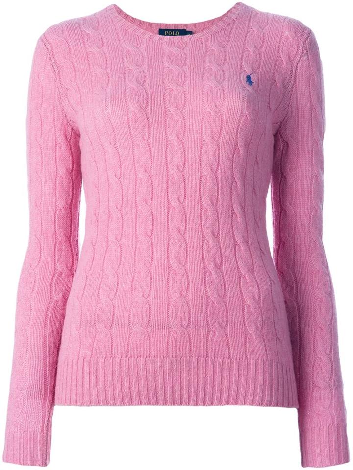 Polo Ralph Lauren Round Neck Pullover, Women's, Size: Xl, Pink/purple, Cashmere/merino