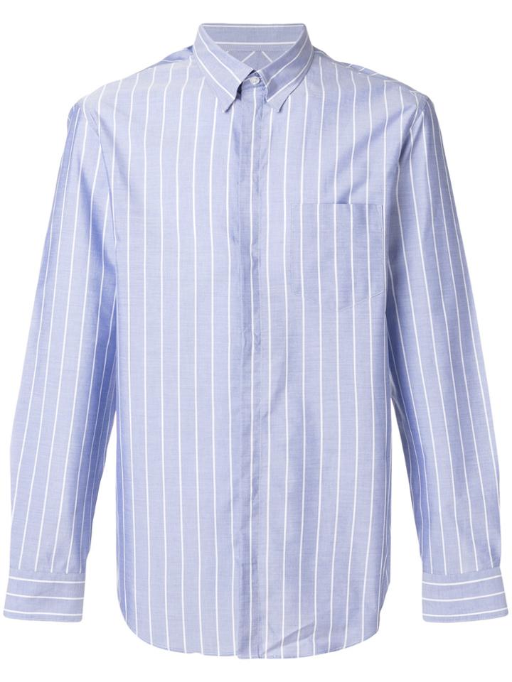 Emporio Armani Striped Printed Classic Shirt - Blue