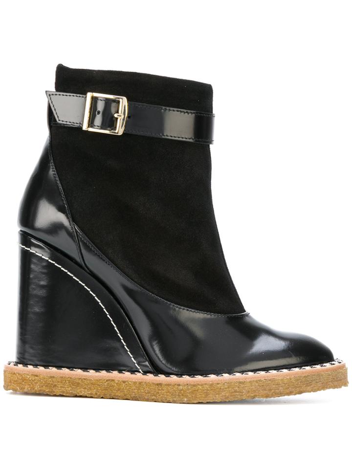 Paloma Barceló Wedged Boots - Black