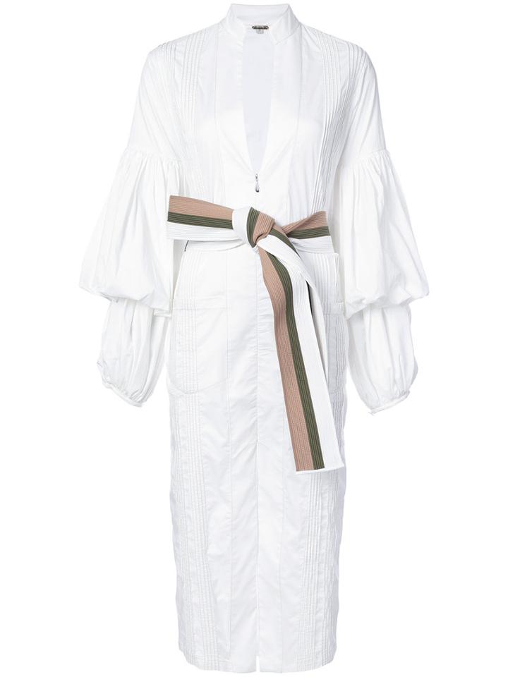 Johanna Ortiz - Belted Dress - Women - Cotton/spandex/elastane - 0, White, Cotton/spandex/elastane