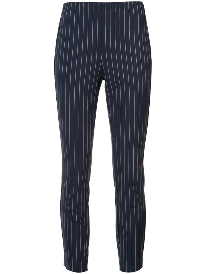 Rag & Bone Pinstripe Skinny Cropped Trousers, Women's, Size: 6, Blue, Cotton/spandex/elastane
