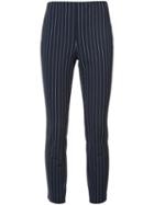 Rag & Bone Pinstripe Skinny Cropped Trousers, Women's, Size: 6, Blue, Cotton/spandex/elastane