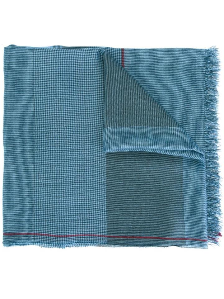 Faliero Sarti Striped Scarf, Men's, Blue, Modal