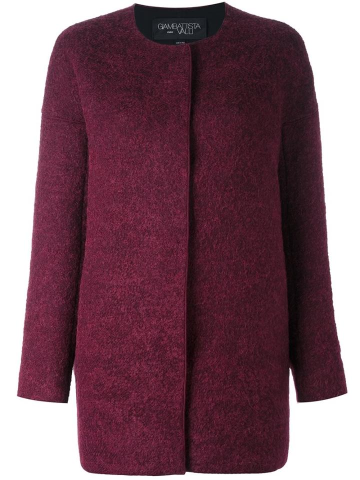 Giambattista Valli Single Breasted Coat, Women's, Size: 44, Pink/purple, Silk/cotton/polyamide/virgin Wool