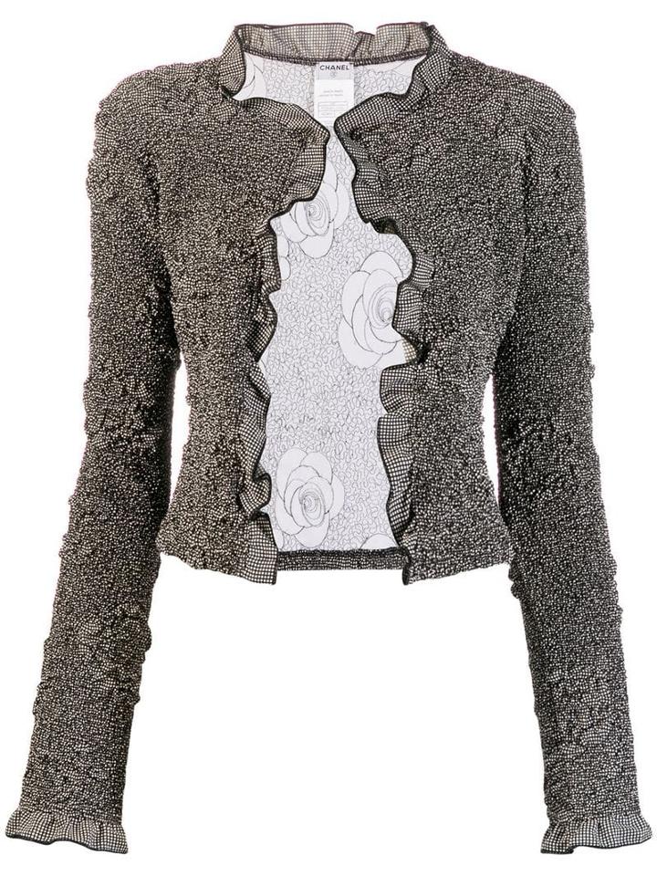 Chanel Pre-owned 2004's Geometric Print Crunched Jacket - Black
