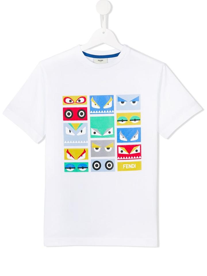 Fendi Kids Bag Bugs Print T-shirt