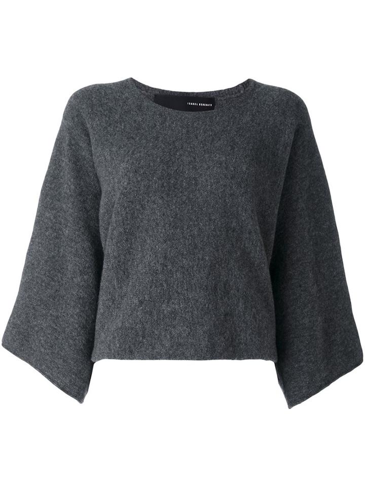 Isabel Benenato Cropped Jumper, Women's, Size: 40, Grey, Polyamide/spandex/elastane/yak/merino