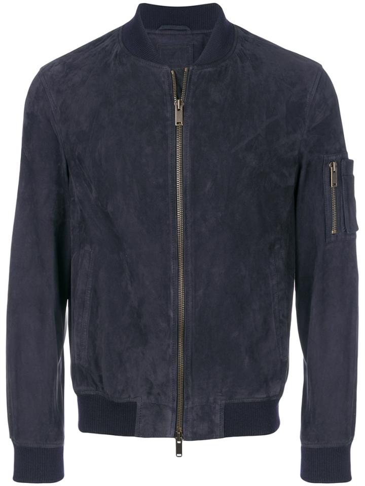 Desa 1972 Leather Bomber Jacket - Blue