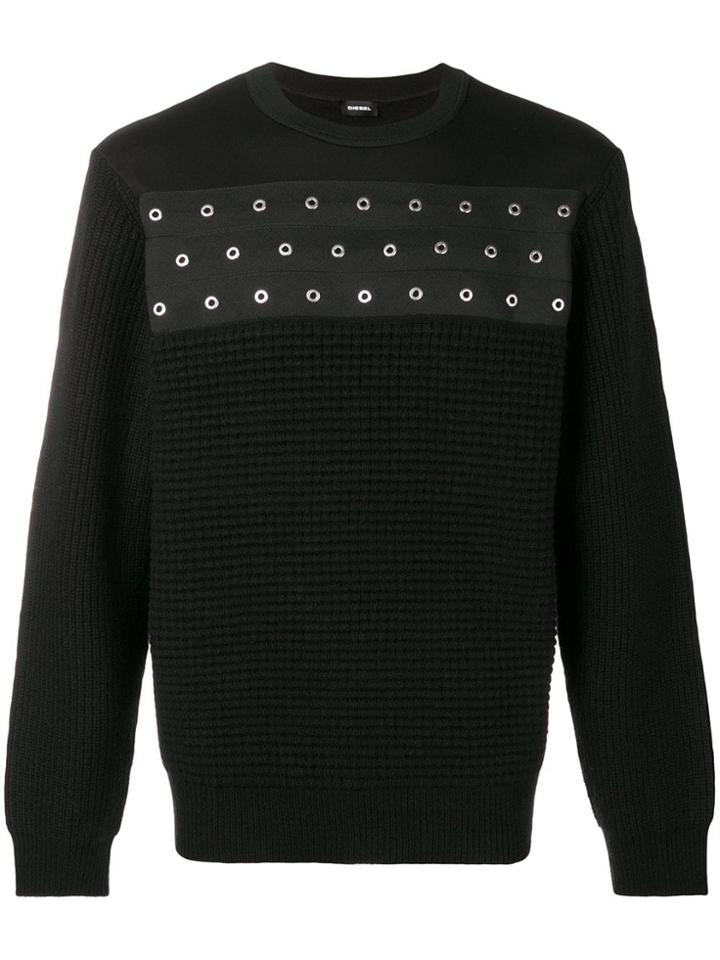 Diesel Textured Pullover - Black