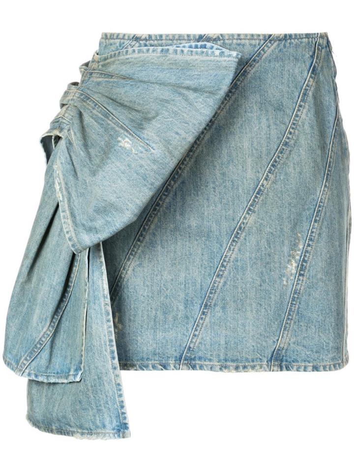 Miu Miu Deconstructed High-waisted Denim Skirt - Blue