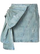 Miu Miu Deconstructed High-waisted Denim Skirt - Blue