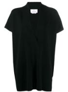 Allude Oversize V-neck Knitted Top - Black