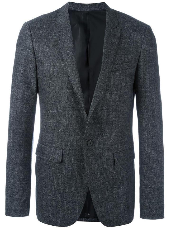 Wooyoungmi Buttoned Blazer Jacket, Men's, Size: 48, Grey, Wool/polyester/rayon