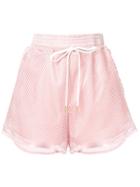 Versace Jeans Logo Stripes Perforated Shorts - Pink