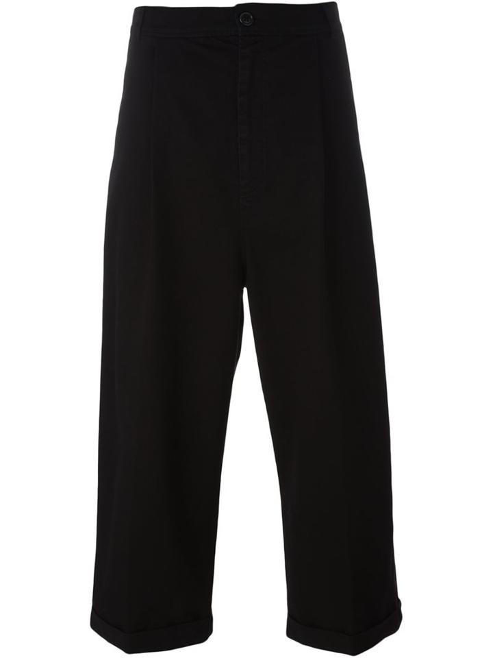 Henrik Vibskov 'stay' Cropped Trousers, Men's, Size: Medium, Black, Cotton/spandex/elastane