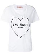 Twin-set Heart Embroidered T-shirt - White