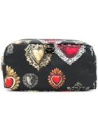 Dolce & Gabbana Sacred Heart Print Makeup Bag - Black