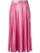 Gucci Pleated Metallic Skirt, Women's, Size: 46, Pink/purple, Silk/polyester