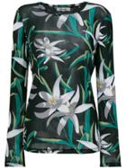 Diane Von Furstenberg Sheer Floral Top - Black