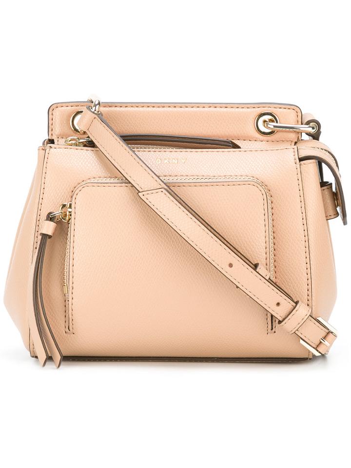 Dkny Plain Shoulder Bag, Women's, Nude/neutrals, Leather
