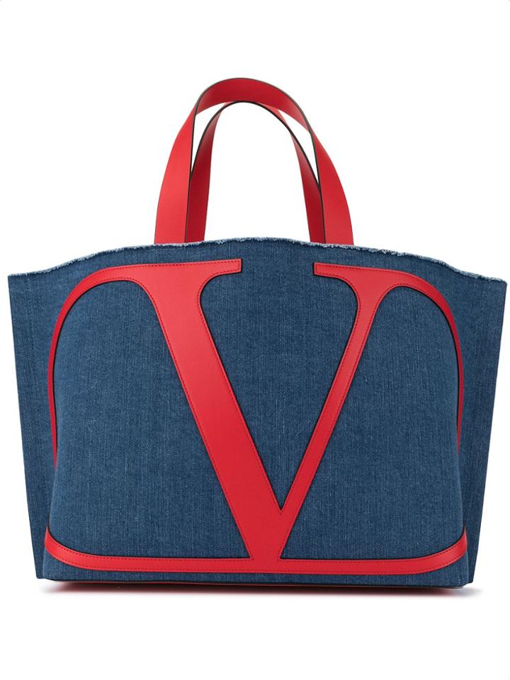 Valentino Valentino Garavani Small Vlogo Beach Bag - Blue