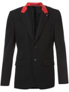 Givenchy - Contrast Collar Jacket - Men - Calf Leather/cupro/wool - 48, Black, Calf Leather/cupro/wool