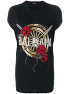 Balmain Oversized Beaded Logo T-shirt - Black