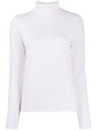 Majestic Filatures Knitted Turtle Neck Jumper - White