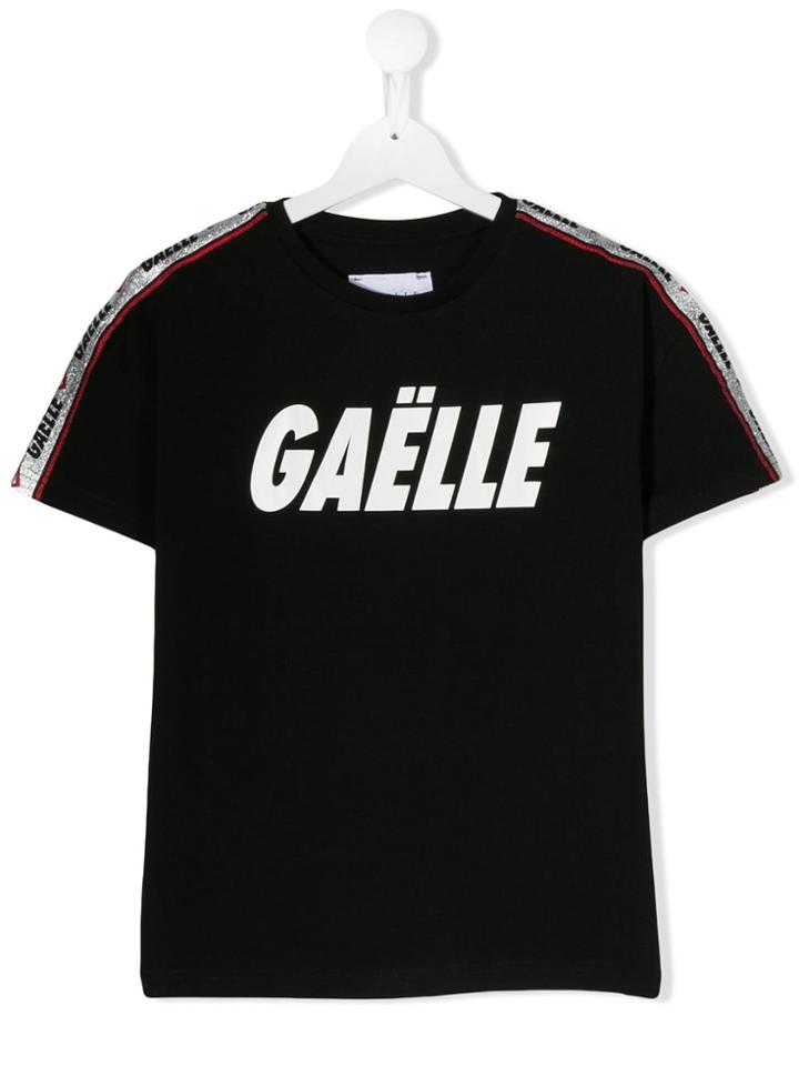 Gaelle Paris Kids Teen Logo Band Relaxed-fit T-shirt - Black