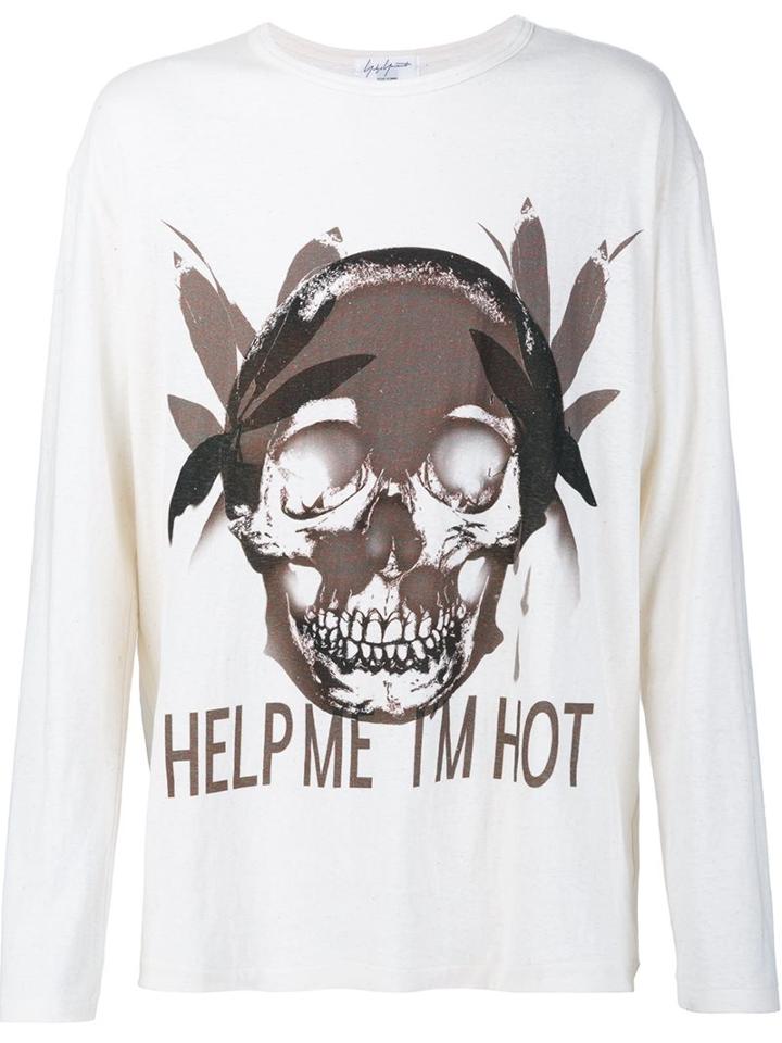 Yohji Yamamoto 'help Me I'm Hot' T-shirt, Men's, Size: 3, Nude/neutrals, Acrylic/polyamide/polyester