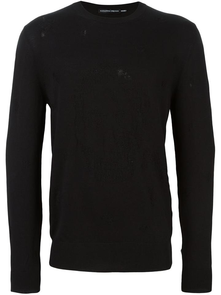 Alexander Mcqueen - Skull Fine Knit Jumper - Men - Cotton/wool - Xl, Black, Cotton/wool