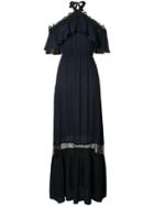 Alice+olivia Long Halter-neck Dress, Women's, Size: 2, Blue, Polyester/spandex/elastane/viscose/cotton