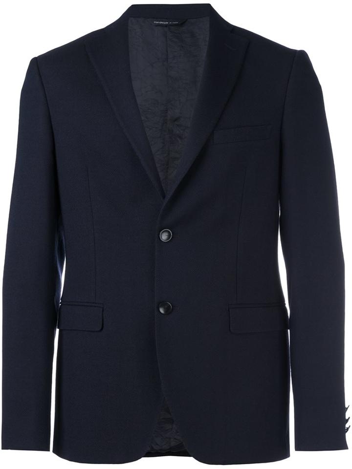 Tonello Two Button Blazer, Men's, Size: 48, Blue, Cupro/viscose/virgin Wool