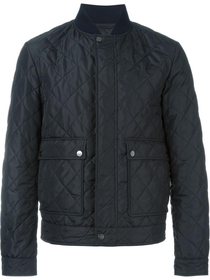 Salvatore Ferragamo Padded Jacket, Men's, Size: 52, Blue, Polyester
