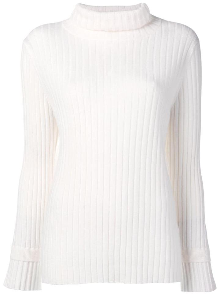Allude Mock Neck Sweater - White