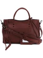 Balenciaga Leather 'blackout City' Tote, Women's, Red, Leather/suede