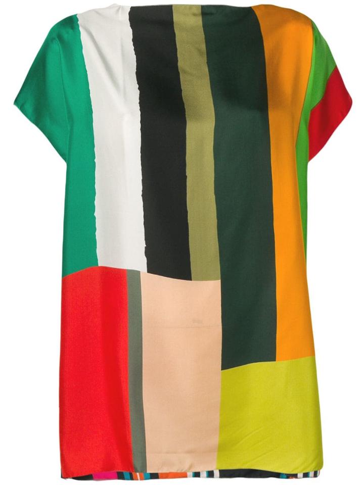 Pierre-louis Mascia Colour-block Geometric Blouse - Green