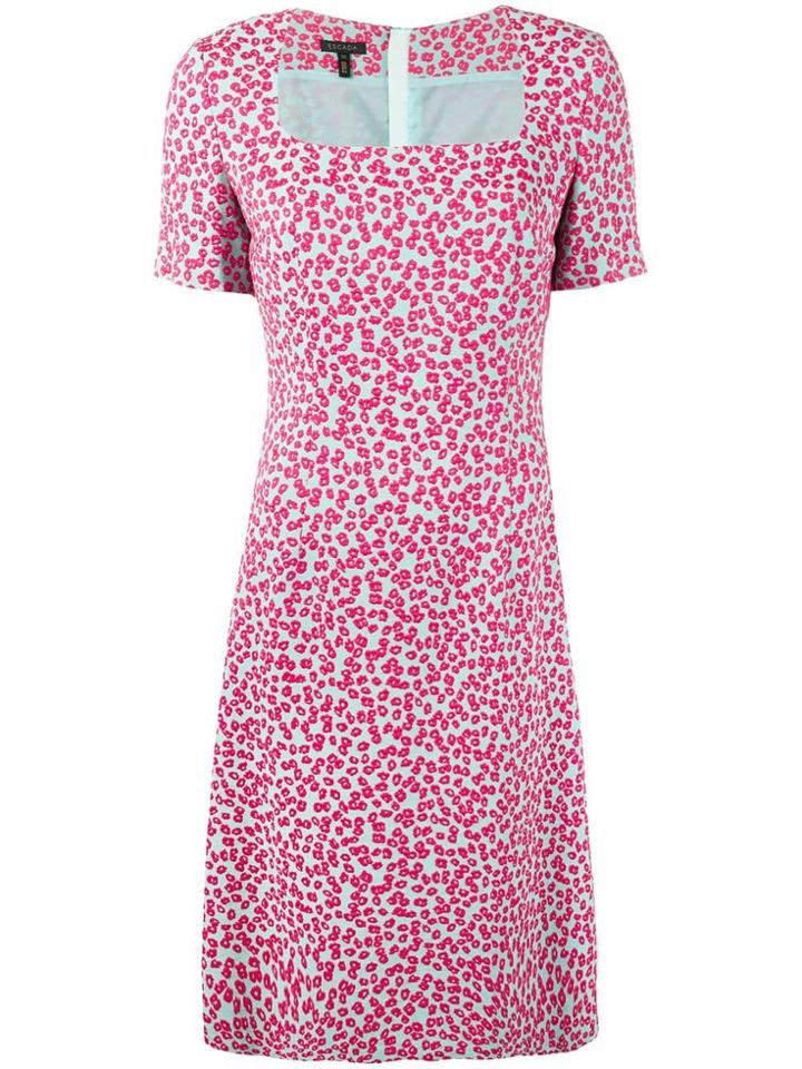 Escada Floral Print Dress - Blue