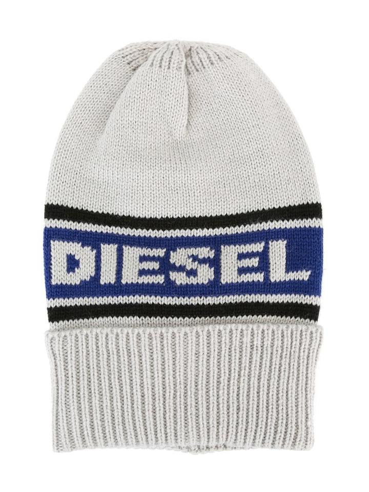 Diesel Kids - Logo Beanie - Kids - Acrylic - 46 Cm, Grey