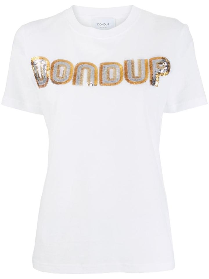 Dondup Sequin Logo T-shirt - White